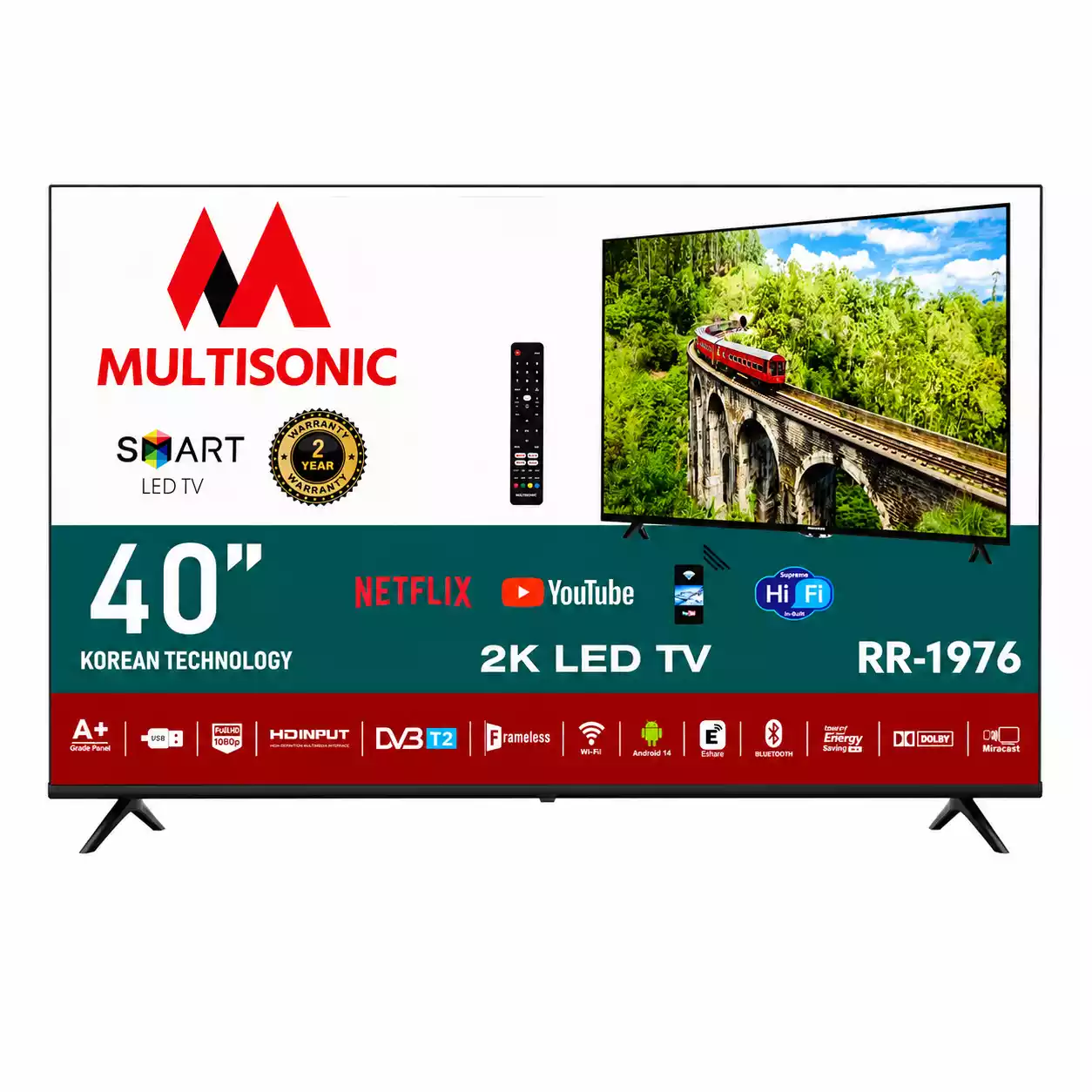 Multisonic 40″ Full HD Smart Android TV (RR-1976)