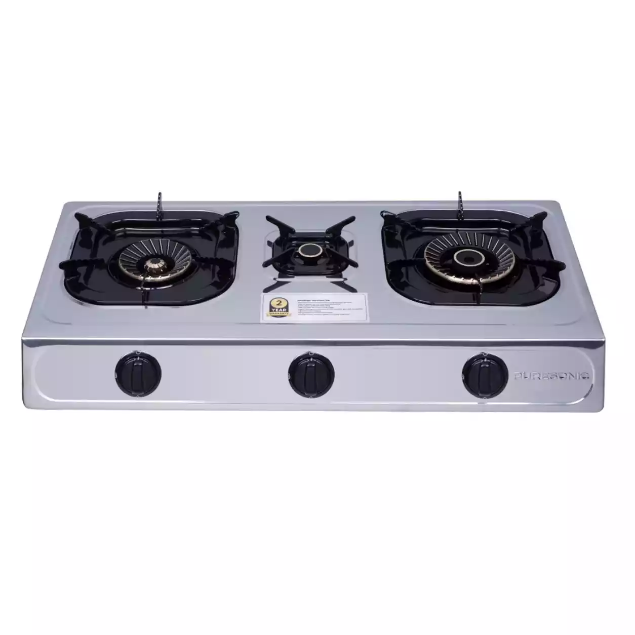 Puresonic 3-Burner Stainless Steel Gas Stove (PS-SSTB72025)