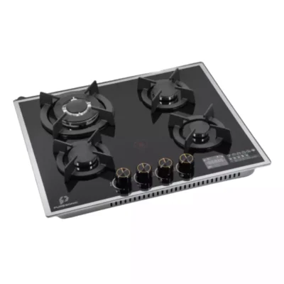 Puresonic Royal Brass 4-Burner Glass Hob (PS-TG4B)